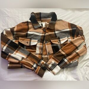 Plaid Button-Up Jacket